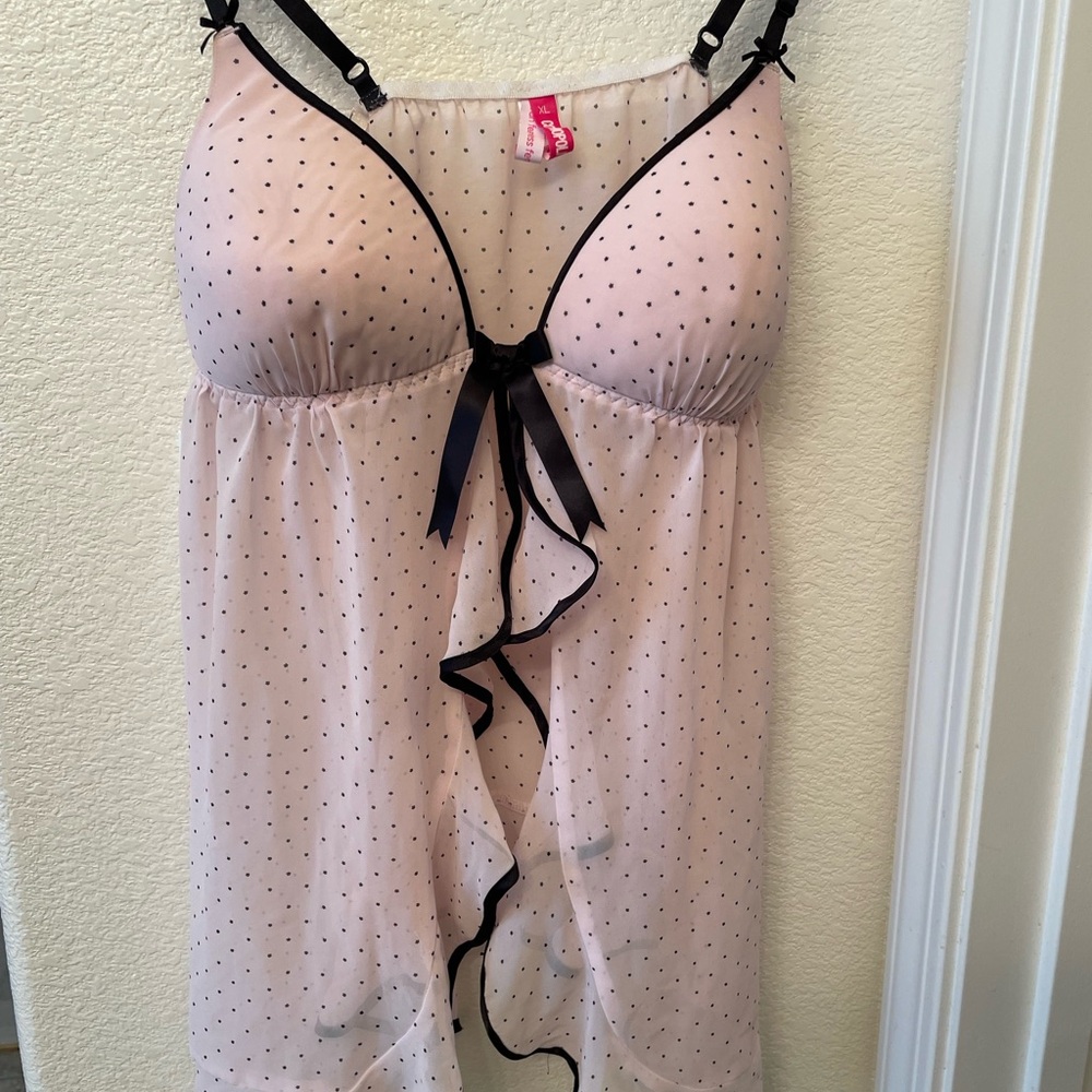 Cosmopolitan Pink and Black Polka Dot Chemise